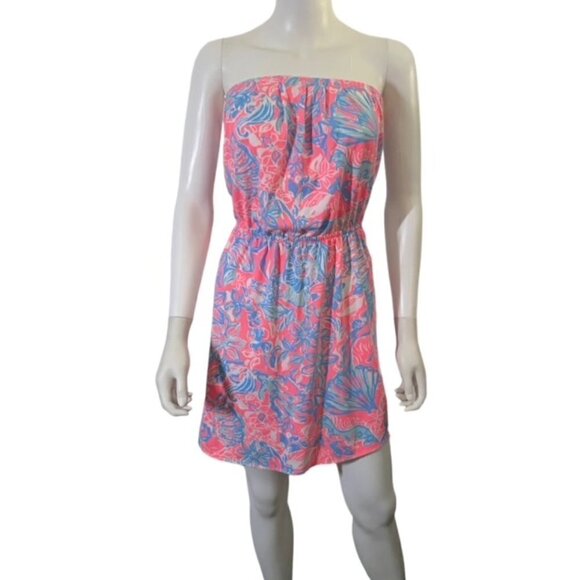 Lilly Pulitzer Dresses & Skirts - Lilly Pulitzer Windsor Summer Siren Pink Sun Ray Strapless Dress XSmall